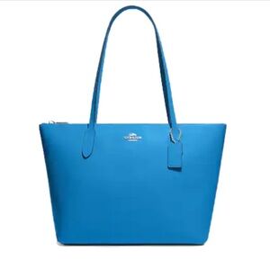 Coach Blue Leather Tote Bag